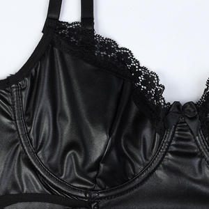 N3684 Großhandel Femme Luxus Spitze Leder Netz strümpfe Mesh Erotic Intimates Hot Transparent Bodysuit Sexy Dessous Frauen - Product Image 6