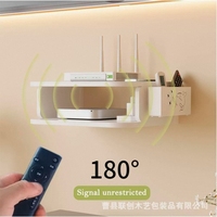 Étagère murale flottante à double niveau en bois pour la décoration de la maison, rangement pour routeur Wi-Fi, lecteur DVD, projecteur
