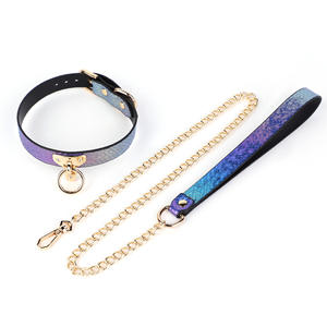 Een High-End Sm Slangpatroon Charme Kraag Met Een Schitterende Paarse Kraag Bondage Sekskraag Nek Seks - Product Image 1