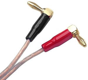 Hot bán Loa Dây góc bên phải chuối Phích cắm 4 mét mạ vàng kép vít loại 90 độ loa kết nối - Product Image 6