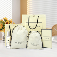 Marque de luxe parfum emballage chaussures de stockage cosmétique anti-poussière jaune toile cadeau personnalisé coton cordon sac à poussière pochette