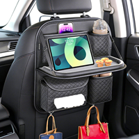 Organisateur de siège arrière de voiture multifonctionnel d'usine OEM avec plateau pliable et porte-gobelet