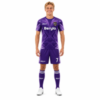 Conjunto de Fútbol Personalizado con Diseño de Molino de Viento Morado Eléctrico para Hombre, Secado Rápido por Transferencia de Calor, Transpirable, Ropa Deportiva para Equipos, Venta al Por Mayor, Fabricante OEM