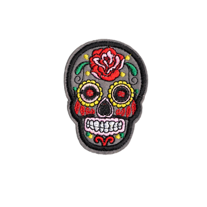 Chất lượng cao tùy chỉnh sọ hoa thêu vá bán buôn cho mũ và Hàng may mặc làm từ bền cảm thấy vải PU nhựa - Product Image 4