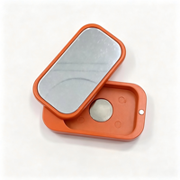 Boîtier de parfum solide en alliage de zinc avec miroir magnétique, vide, compact, rectangulaire, personnalisable avec logo, écologique et recyclable pour cosmétiques