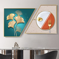 Nouvelle Arrivée - Cadre Mural Artistique en Porcelaine Cristalline Trapézoïdale pour Peinture à l'Huile, Toile Décorative pour Salle à Manger et Chambre d'Enfant, Lot de 3 Pièces