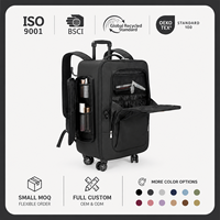 Valise à roulettes personnalisée pour cosmétiques ODM 600D PVC résistante à l'eau, organiseur de maquillage avec maille de ventilation et design multifonctionnel