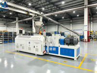 Ligne d'extrusion de profilés plastiques à double vis conique SJZ80/156, machine de production d'extrusion de profilés PVC pour fenêtres et portes