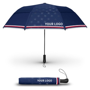 Parapluie portable grand format à armature en fer, manuel, pliable en trois sections, double pliage, fermeture automatique, 8 baleines en fibre de verre, pour couples, protection pluie et soleil, séchage rapide - Product Image 1