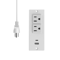 Multiprise encastrée de petite taille avec USB-C Port USB-A Meuble de bureau Station de charge cachée pour table d'appoint