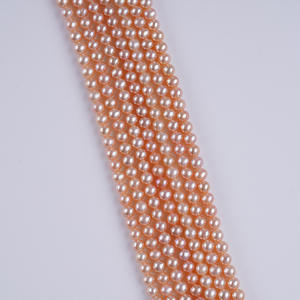 ไข่มุกน้ำจืดธรรมชาติจูจี้ ขนาด 3-4 มม. สีชมพู ทรงกลม เม็ดเดี่ยว สำหรับทำเครื่องประดับ DIY  สีขาวและสีอื่นๆ ขายส่ง - Product Image 3