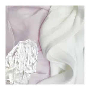 Pleated Ready Stock Crepe Pleated Fabric With Chiffon 100% Polyester Smooth Glazed Crystal Satin Fabric