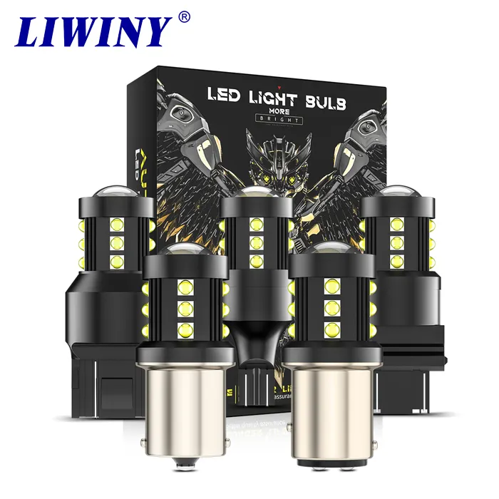 Liwiny T25 Ba15S led araba ampülleri t20 s25 oto lamba 1156 1157 3157 12v 24v flaş çakarlı lamba motosiklet dönüş sinyal ışığı