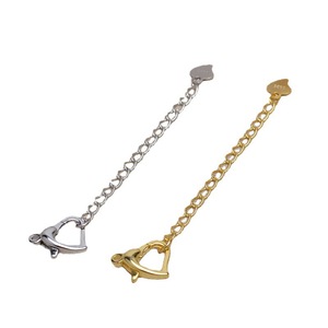 Boucle en argent S925 en forme de cœur avec chaîne extensible, matériau réglable pour la fabrication de colliers, boucle de queue assortie, composants de bijoux - Product Image 4