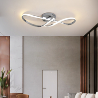 Lustres LED modernes en argent pour salon, chambre, cuisine, chambre d'enfant, éclairage intérieur, lampe de plafond simple et moderne