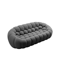 LEIZI Ensemble de canapés modulaires en tissu italien, style minimaliste français, rembourrés en éponge, style ballon de football, compressibles, de taille moyenne
