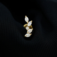 Lotus Implant F136 Titane CZ Clair, Pendentifs pour Piercings Labret et Cartilage, à Filetage Interne et Sans Filetage, Bijoux de Piercing Corporel