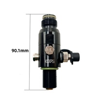 Régulateur de réservoir de CO2 ZimaKyfa 4500psi/1800psi en alliage d'aluminium noir avec filetage d'entrée 5/8-18UNF