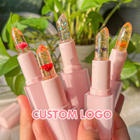 Vente en gros OEM Fleur Changement de couleur Rouge à lèvres Fournisseur Hydratant Logo personnalisé Rose Changement de couleur Rouge à lèvres transparent