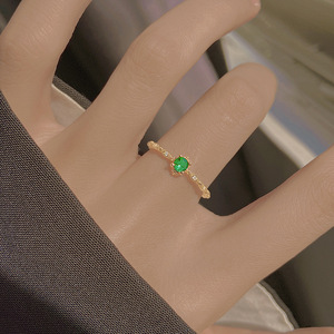 Gold Diamond Ring For Women Prong Setting Geometric Shape Index Finger Jewelry Gift - Product Image 2