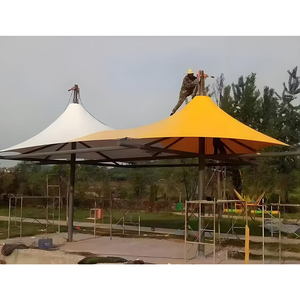 Sombrilla de Jardín de Doble Apertura Personalizada de Fábrica, Gazebo con Estructura de Acero y Pabellón de Paisaje - Product Image 5