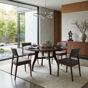 Table de repas d'extérieur ronde en bois massif naturel, idéale pour votre jardin ou votre terrasse - Product Image 5
