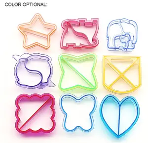 9 Pcs custom kitchen kids baking tool lunch made plastic nonstick star heart shape diy mold bread sandwich cutter and sealer set