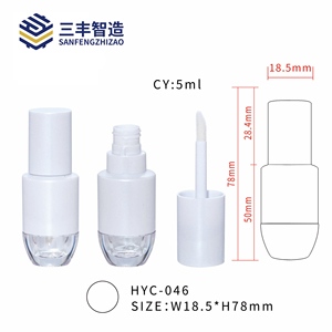 Flacon vide brillant blanc transparent de 5 ml de haute qualité pour huile à lèvres, tube de maquillage, emballage en gros personnalisé - Product Image 3