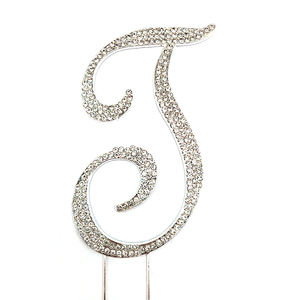 Cristal brillante alfabeto inglés A a Z Metal Rhinestone letra inicial pastel Topper <span class=keywords><strong>para</strong></span> boda cumpleaños fiesta pastel Decoración - Product Image 3