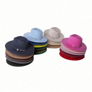 Sombreros Fedora de Ala Ancha de Alta Calidad al por Mayor, Color Sólido, Ala Rígida, Unisex, Casual, para Pesca y Fiestas - Product Image 2