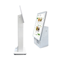 Kiosque de paiement de table MJK 21,5 pouces pour restaurant, terminal de commande POS en libre-service avec imprimante, blanc