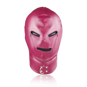 Lederen Bondage Zwart Full Face Fixation Sm Head Hood Bdsm <span class=keywords><strong>Fetish</strong></span> Capuchon Verstelbare Hoofddeksels Met Rits Voor Volwassenen Koppels - Product Image 1