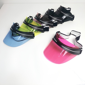Casquette de soleil transparente en PVC pour femmes et hommes, couleur bonbon givré, visière ouverte, idéale pour le sport et la plage - Product Image 4
