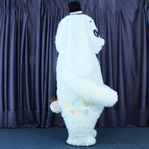 Costume de Mascotte Géant Gonflable Lapin Blanc à Longues Oreilles avec Chapeau et Nœud Papillon pour Adultes Unisexe, Personnalisable OEM, pour Fêtes et Pâques - Product Image 5