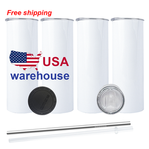 Vaso <span class=keywords><strong>de</strong></span> acero inoxidable KOCDAM USA <span class=keywords><strong>de</strong></span> 20 oz con pajitas rectas para sublimación, en blanco, para vasos delgados, desde almacén - Product Image 2