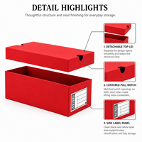 Boîte à chaussures rouge de luxe avec couvercle et base, logo personnalisé, boîte d'emballage rigide en carton pour baskets et talons, boîte de rangement pour chaussures