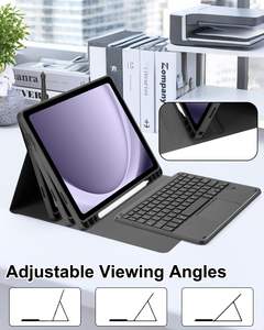 Étui pour tablette avec clavier rétroéclairé en cuir PU de style livre pour <span class=keywords><strong>Samsung</strong></span> <span class=keywords><strong>Galaxy</strong></span> Tab A11 Plus X230 X236 11 pouces, <span class=keywords><strong>housse</strong></span> folio - Product Image 4