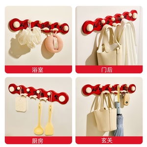 ABS No-Drill Suction Cup <b>Hook</b> Convenient Portable <b>Plastic</b> Door Hanger with Load-Bearing Row Clothes Household Sundries Product - Product Image 3