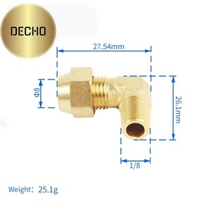 Латунные фитинги для труб: отводы-фланцы для кондиционеров с наружной резьбой 1/8" (6 мм, 8 мм, 10 мм), изготовленные на ЧПУ, в картонной упаковке - Product Image 4