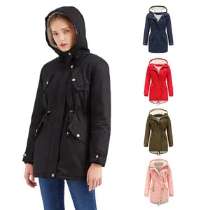 Hystou-veste matelassée en coton pour femme, manteau parka épais à capuche, couleur unie, en velours, nouveau style, automne et hiver