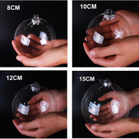 Boule de verre de noël personnalisée 5cm -15cm, décoration d'arbre suspendue, boule claire, boule de verre de noël