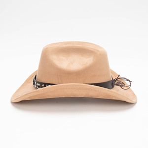 Sombrero Vaquero Hecho a Mano de Alta Calidad al por Mayor con Correa de Cuero Tachonada y Hebilla con Emblema de Águila para Uso Casual al Aire Libre - Product Image 3