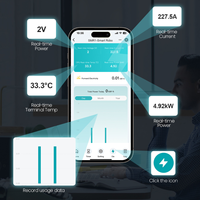Disjoncteur intelligent TOSMR1 RCBO 2P 40A 30mA sur rail DIN avec compteur d'énergie Tuya WiFi et protection contre les fuites de courant