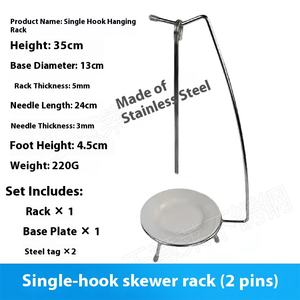 Venta al por mayor creativo Cordero <span class=keywords><strong>Kebab</strong></span> pincho estante moderno de acero inoxidable barbacoa estante mango de plástico de metal grueso <span class=keywords><strong>Kebab</strong></span> pincho soporte - Product Image 3