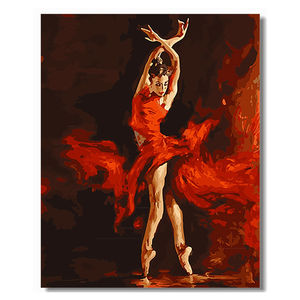 Bailarina en vestido rojo Pintura DIY <span class=keywords><strong>por</strong></span> números Pintura personalizada <span class=keywords><strong>por</strong></span> números Pintura al óleo <span class=keywords><strong>para</strong></span> decoración del hogar - Product Image 3