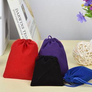 <b>Large</b> Portable Soft Suede Pouch Custom Velvet Drawstring Dust Bag with logo Printed - Product Image 2