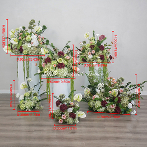 Fondo de flores artificiales blancas y verdes para ceremonia de boda, decoración para despedida de soltera y eventos. - Product Image 2
