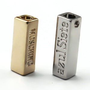 Wholesale Fashion Gold Silver Shoe Lace String Tips Engraved Logo Custom Metal Shoelace Head Aglet <strong>Stopper</strong> for Shoestring Hoodie - Product Image 2