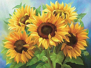 Vente en gros 5D DIY 30*40cm diamant peinture carré perceuse point de croix image de strass tournesol et papillon pour la décoration intérieure - Product Image 2