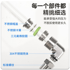 Stainless Steel <b>Quick</b> Coupler Pl 90 Degree Elbow G Thread External Male Pneumatic Hose <b>Connector</b> Rotation Right Angle Bend - Product Image 1